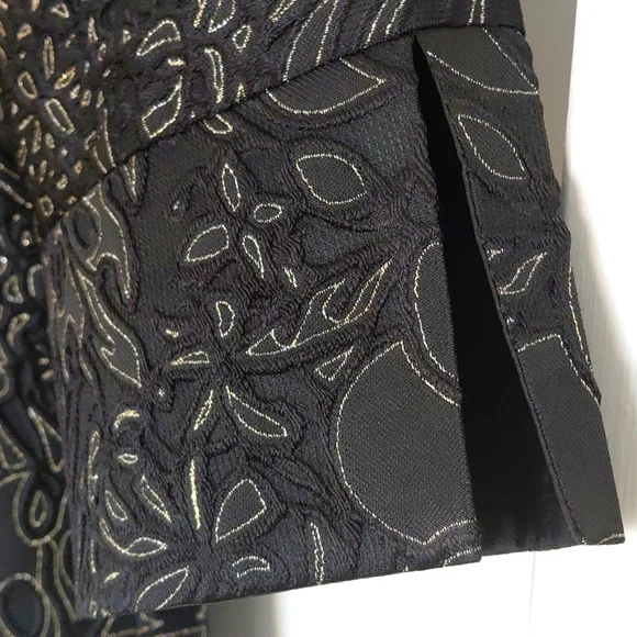 Black And Gold Floral Women's Jacket - Picture 7 of 9